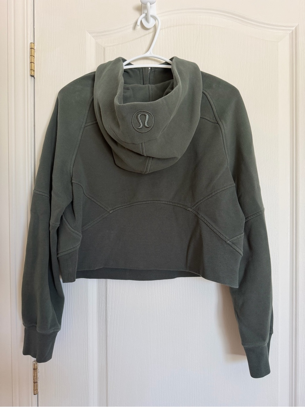 lululemon athletica Cropped Half-Zip Hoodie in Olive - Picture 2 of 2